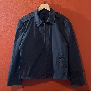 Neptune Garment Co Men’s Black Full Zip Epaulettes Bomber Windbreaker Jacket